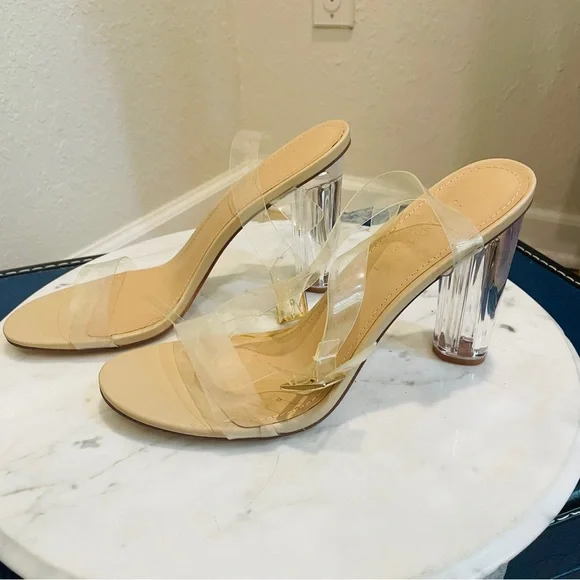 NWOT Clear Strap Chunky Heel Size 10 never worn - Picture 10 of 11